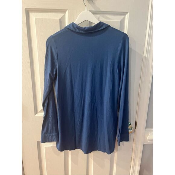 J. Jill Blue Hidden Button Soft Long Sleeve Tunic Too sz S EUC - Picture 6 of 7